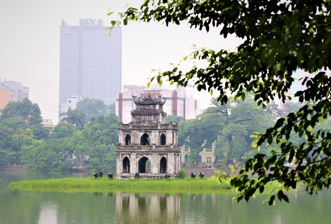 Vietnam Holiday to Hanoi - Ancient building on a lake