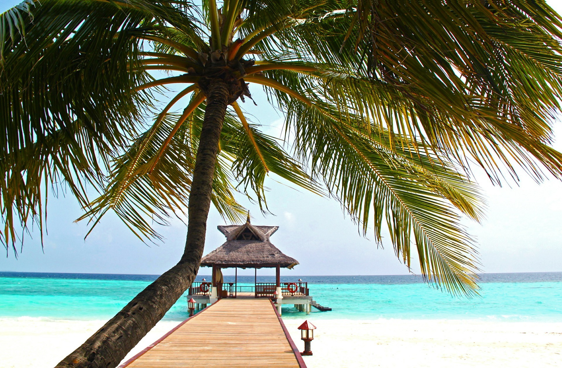 Remote beach pier - Maldives